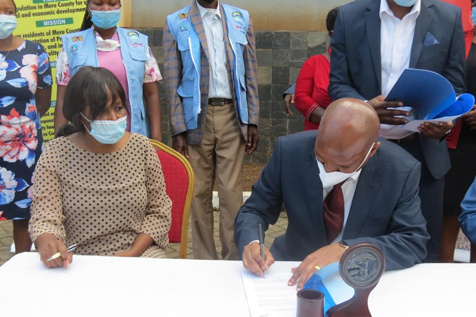 MERU COUNRTY SIGNS MoU WITH AMREF TO SUPPORT OVER 20,000 MOST VULNERABLE HOUSEHOLDS WITH FREE NHIF COVER
