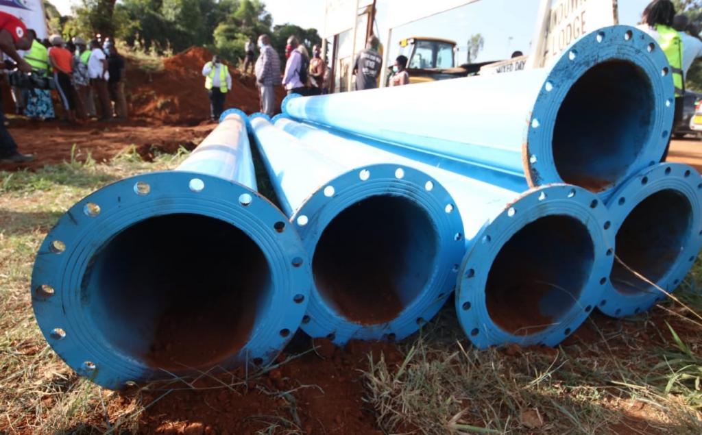GOVERNOR KIRAITU ACCOMPANIED BY TWO CABINET SECRETARIES INSPECT ONGOING CONSTRUCTION OF MEGA WATER PROJECT IN BUURI.