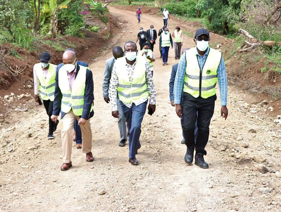 TOP COUNTY LEADERSHIP TOURS TO ASSESS ONGOING WORKS OF UPGRADING HISTORICAL MUJWA NKUBU ROAD.