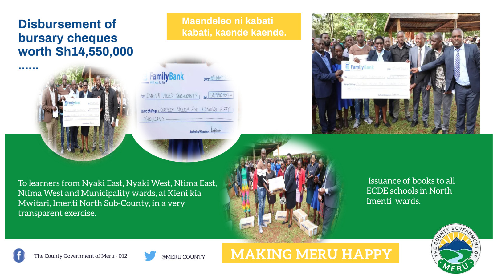 Disbursement Of Bursary Cheques Worth Over Sh17.5 Million