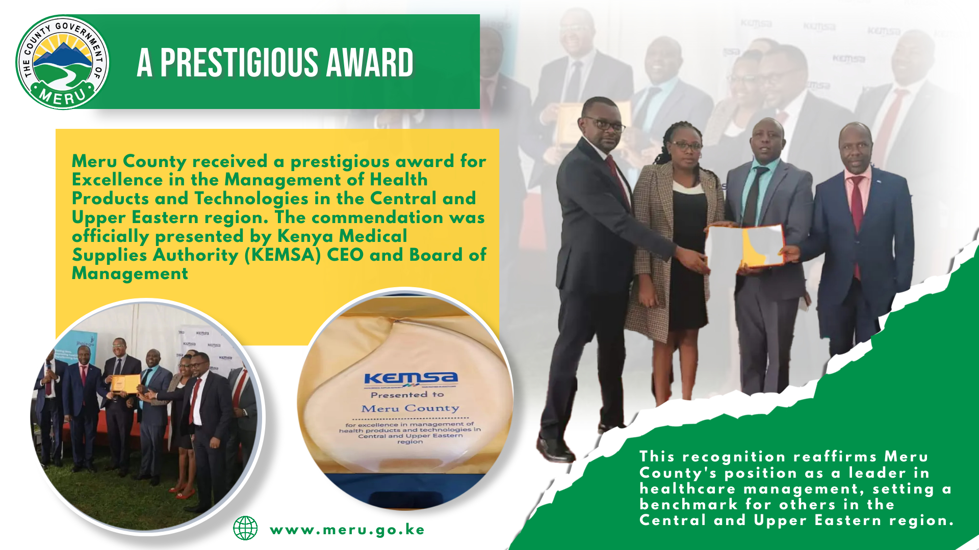 Meru County Clinches Prestigious Award for Health Product and Technology Management Excellence in Central and Upper Eastern Region