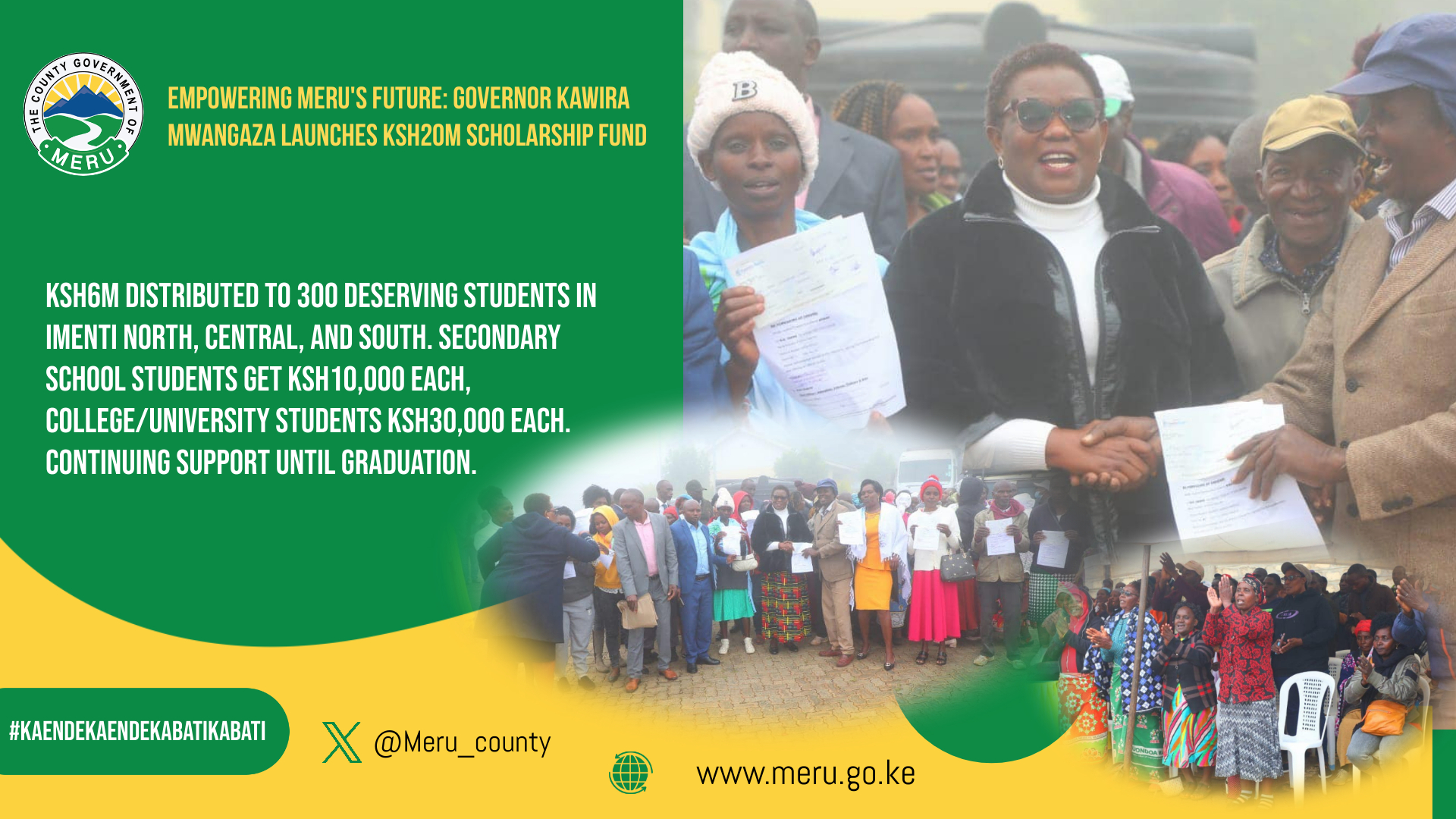 Governor Kawira Mwangaza Launches Ksh20 Million Meru County Scholarship Fund to Enhance Education Access