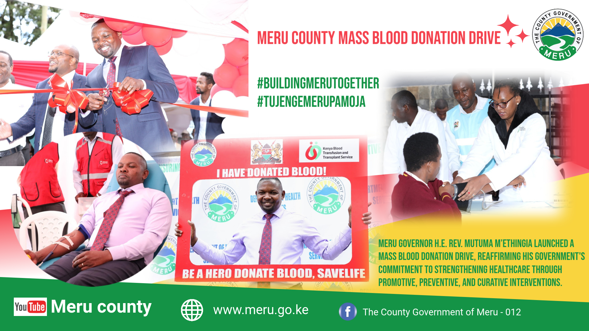Governor Rev. Mutuma M'Ethingia Leads Life-Saving Blood Donation Drive to Strengthen Meru's Healthcare