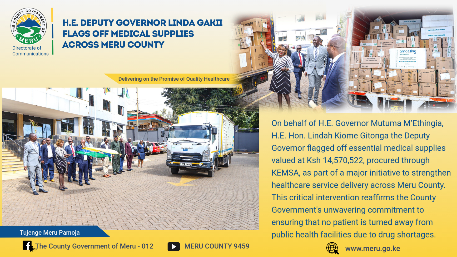 Meru County Flags Off Ksh 14.5M Worth of Essential Drugs to Boost Healthcare Services.