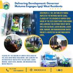 Delivering development at the grassroots: H.E. Governor Rev. Mutuma MEthingia engages Igoji West Ward residents, flags off roads and water projects.