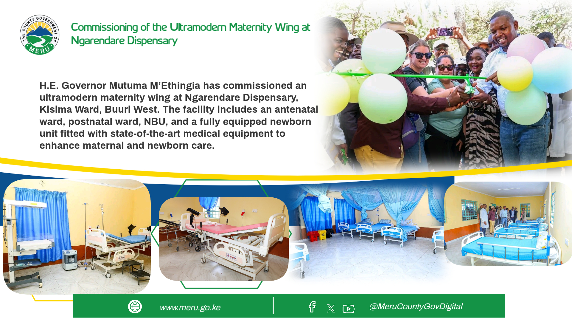 Hope, Health and Resilience: Governor Mutuma MEthingia Commissions Ultramodern Maternity Wing at Ngarendare Dispensary.