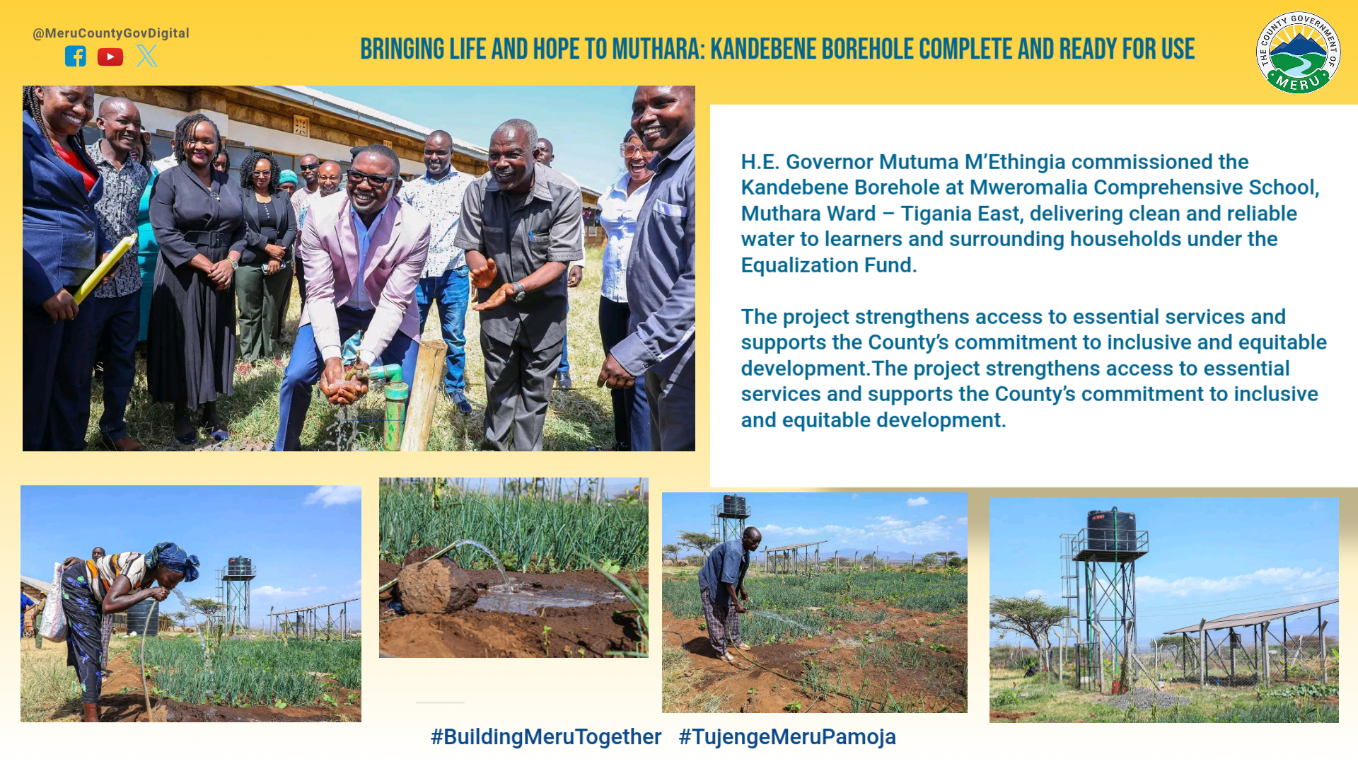BRINGING LIFE AND HOPE TO MUTHARA: KANDEBENE BOREHOLE COMPLETE AND READY FOR USE
