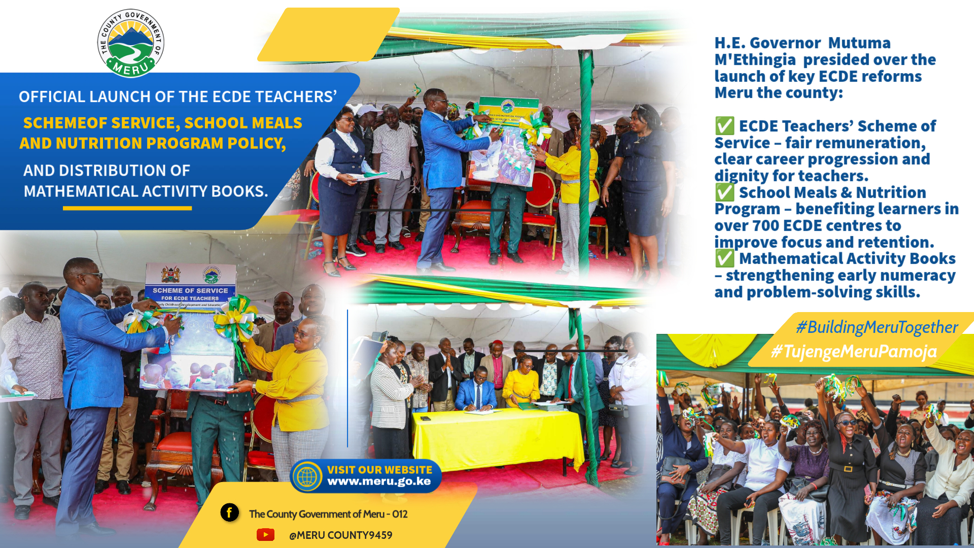 H.E. Governor Mutuma MEthingia Transforms ECDE Education in County Meru