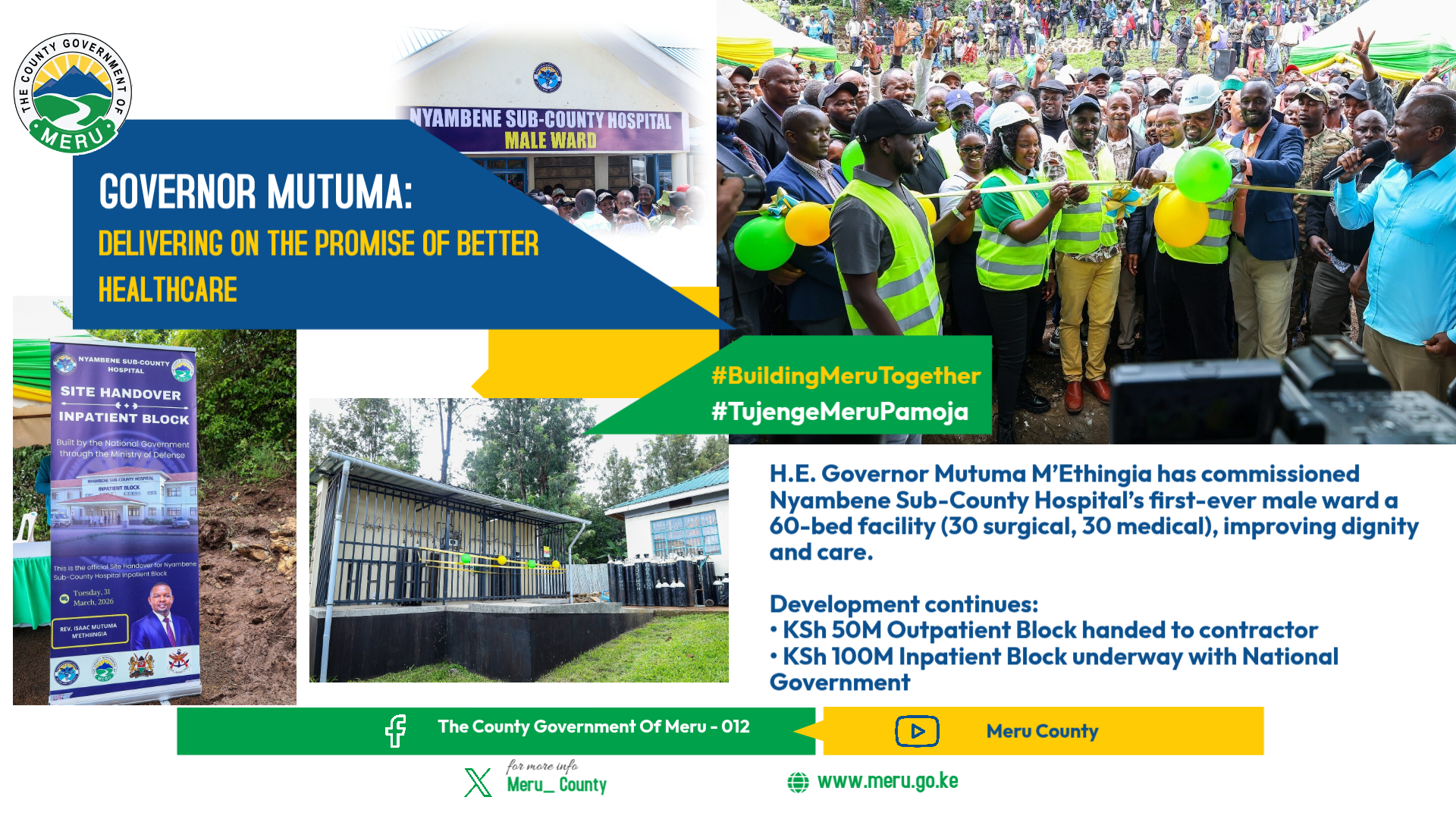 Governor Mutuma MEthingia Commissions Nyambene Male Ward, Accelerates Upgrade to Level 5 Facility.