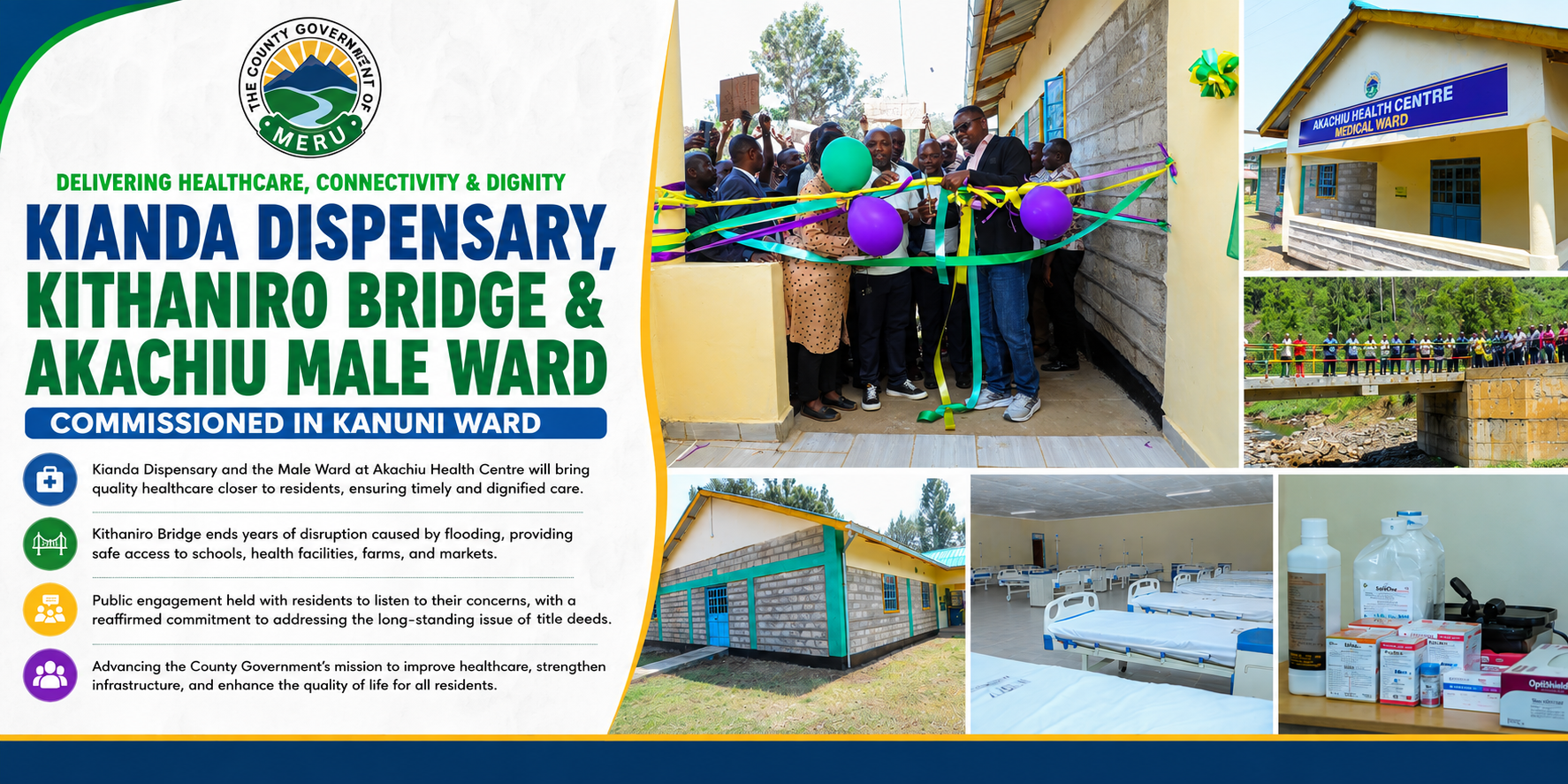 H.E. Governor Rev. Mutuma M'Ethingia Commissions Key Health and Infrastructure Projects in Kanuni Ward